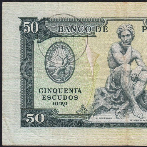 NOTA DE 50 ESCUDOS 1953 ( CIRCULADA ) "50$00 1953 Ch.7 FONTES PEREIRA DE MELLO - BANCO DE PORTUGAL (28/04/1953)