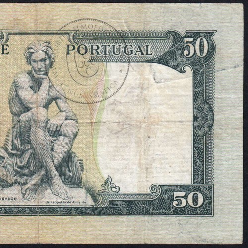 NOTA DE 50 ESCUDOS 1953 ( CIRCULADA ) "50$00 1953 Ch.7 FONTES PEREIRA DE MELLO - BANCO DE PORTUGAL (28/04/1953)