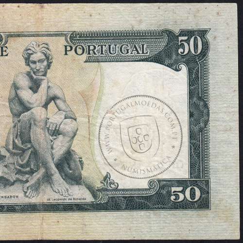 NOTA DE 50 ESCUDOS 1953 ( CIRCULADA ) "50$00 1953 Ch.7 FONTES PEREIRA DE MELLO - BANCO DE PORTUGAL (28/04/1953)