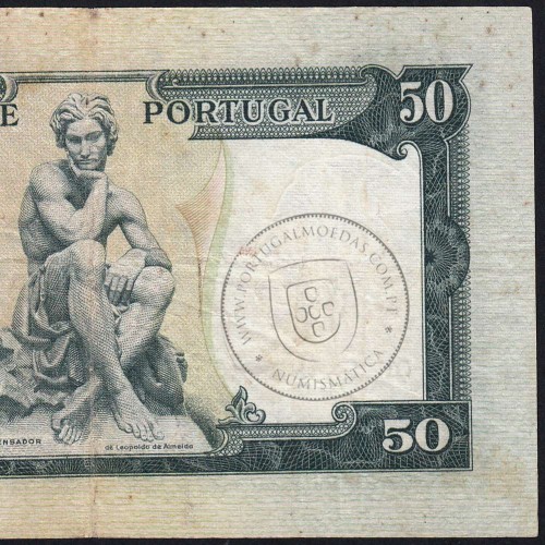 NOTA DE 50 ESCUDOS 1953 ( CIRCULADA ) "50$00 1953 Ch.7 FONTES PEREIRA DE MELLO - BANCO DE PORTUGAL (28/04/1953)