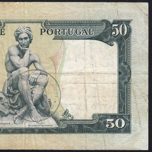 NOTA DE 50 ESCUDOS 1953 ( CIRCULADA ) "50$00 1953 Ch.7 FONTES PEREIRA DE MELLO - BANCO DE PORTUGAL (28/04/1953)