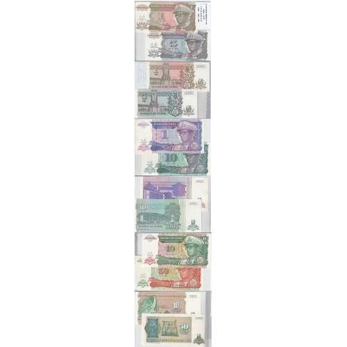 ZAIRE - LOTE DE 6 NOTAS DIFERENTES-SERIE 1993 ( NÃO CIRCULADAS)2