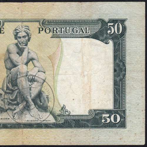NOTA DE 50 ESCUDOS 1953 ( CIRCULADA ) "50$00 1953 Ch.7 FONTES PEREIRA DE MELLO - BANCO DE PORTUGAL (28/04/1953)