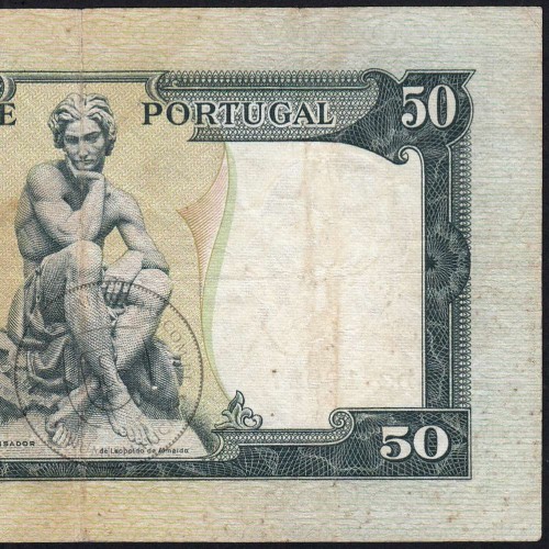 NOTA DE 50 ESCUDOS 1953 ( CIRCULADA ) "50$00 1953 Ch.7 FONTES PEREIRA DE MELLO - BANCO DE PORTUGAL (28/04/1953)