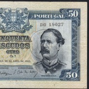 NOTA DE 50 ESCUDOS 1953 ( CIRCULADA ) "50$00 1953 Ch.7 FONTES PEREIRA DE MELLO - BANCO DE PORTUGAL (28/04/1953)