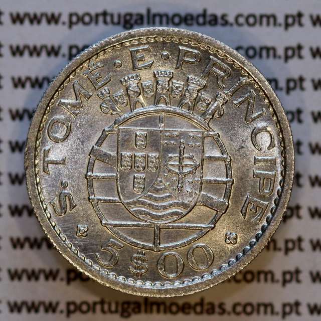 São Tomé e Príncipe, 5 Escudos 1962 prata, 5$00 prata 1962, (Bela), World Coins - Saint Thomas & Prince Island KM 20