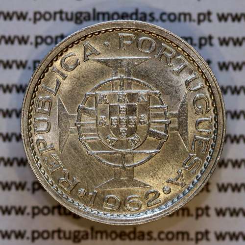 Saint Thomas & Prince, silver coin of 5 Escudos 1962, 5$00 silver 1962, (Au), World Coins Saint Thomas & Prince Island KM 20