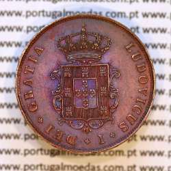 III Réis 1875 Cobre D. Luis I, 3 Réis 1875 cobre do reinado de D. Luis I, (Bela/ Soberba), World Coins Portugal KM 517