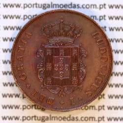 III Réis 1875 Cobre D. Luis I, 3 Réis 1875 cobre do reinado de D. Luis I, (Bela/ Soberba), World Coins Portugal KM 517