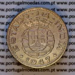 1/2 Rupia 1947 Cuproníquel Estado da Índia Portuguesa, Ex-Colónia Portuguesa, (MBC), World Coins India Portuguese KM 26