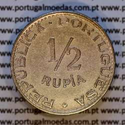 1/2 Rupia 1947 Cuproníquel Estado da Índia Portuguesa, Ex-Colónia Portuguesa, (MBC), World Coins India Portuguese KM 26
