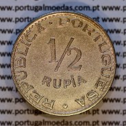 1/2 Rupia 1947 Cuproníquel Estado da Índia Portuguesa, Ex-Colónia Portuguesa, (MBC), World Coins India Portuguese KM 26