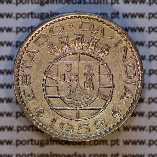 India Portuguese coin 1/2 Rupia 1952 Copper-nickel, half rupee 1947 of India Portuguese, World Coins India Portuguese KM 26