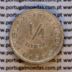 1/4 Rupia 1952 Cuproníquel Estado da Índia Portuguesa, Quarto de Rupia 1952 India, (MBC+), World Coins India Portuguese KM 25