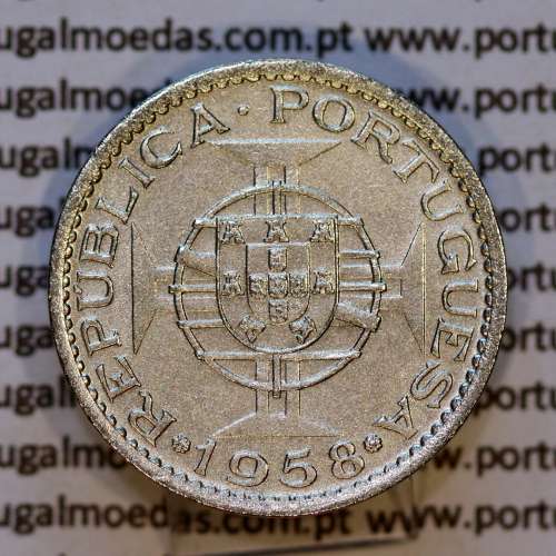 Portuguese India Coin of 60 centavos alpaca 1958, from the State of Portuguese India, (AU), World Coins Portuguese India KM32