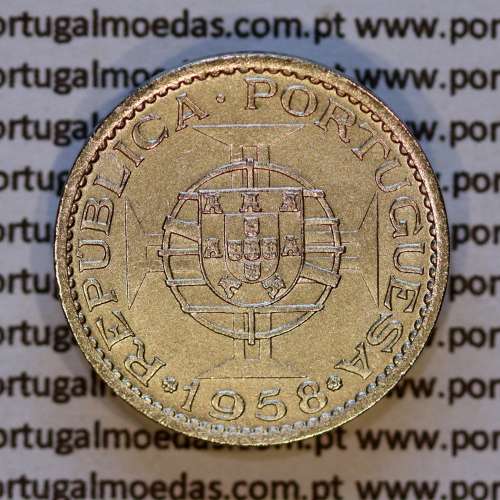 60 centavos alpaca 1958 Índia, $60 alpaca 1958 Estado da Índia portuguesa, (Bela), World Coins India Portuguese KM 32