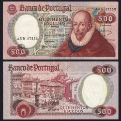 500 Escudos 1979 Francisco Sanches 04/10/1979, 500$00 Quinhentos Escudos 04/10/1979 Chapa:11 Banco de Portugal, (PC), Pick 177