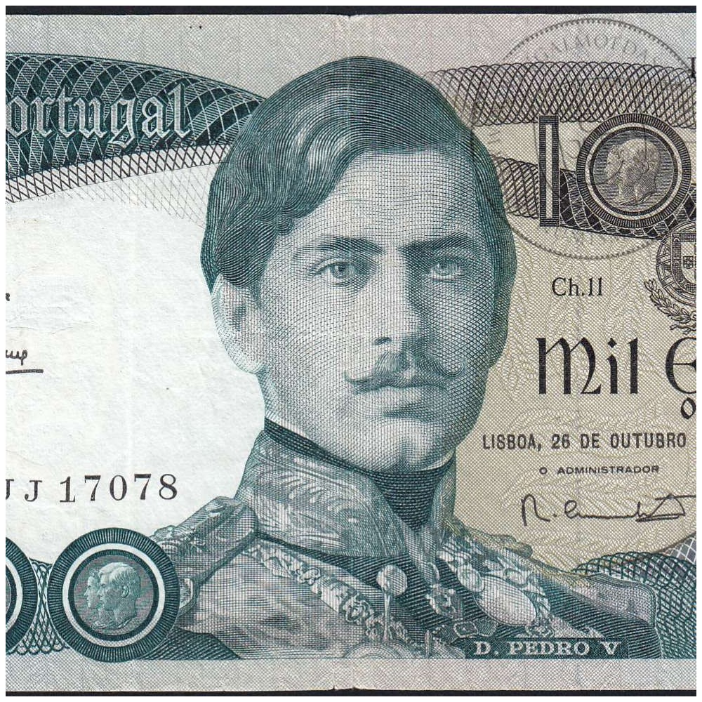 Nota de 1000 Escudos 1982 D.Pedro V, 1000$00 26/10/1982 Chapa: 11 - Banco de Portugal (Circulada), Pick 175