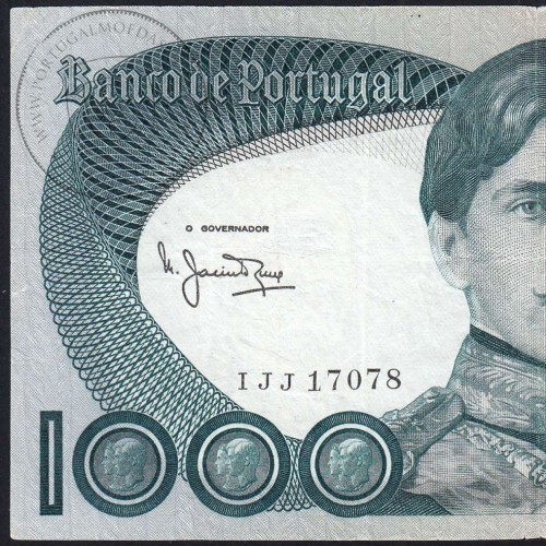 1000 Escudos Banknote 1982 D. Pedro V, 1000$00 26/10/1982 Plate: 11 - Bank of Portugal (Circulated), Pick 175