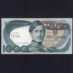 1000 Escudos Banknote 1982 D. Pedro V, 1000$00 26/10/1982 Plate: 11 - Bank of Portugal (Circulated), Pick 175