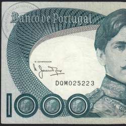 Nota de 1000 Escudos 1980 D.Pedro V, 1000$00 16/09/1980 Chapa: 11 - Banco de Portugal (Circulada), Pick 175