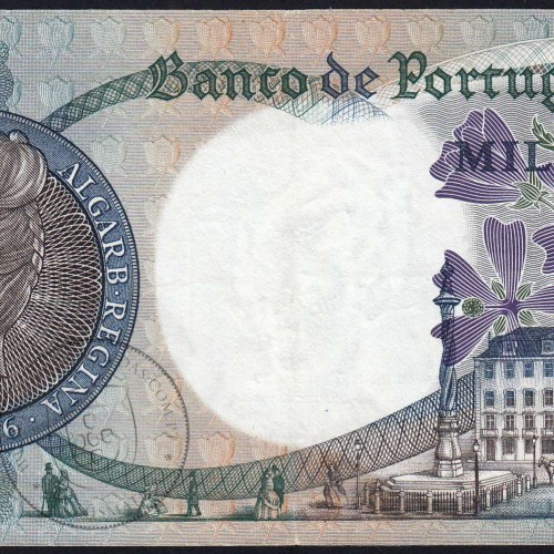 1000 Escudos Banknote 1967 D. Maria II, 1000$00 19/05/1967 Plate: 10 - Bank of Portugal (Circulated), Pick 172