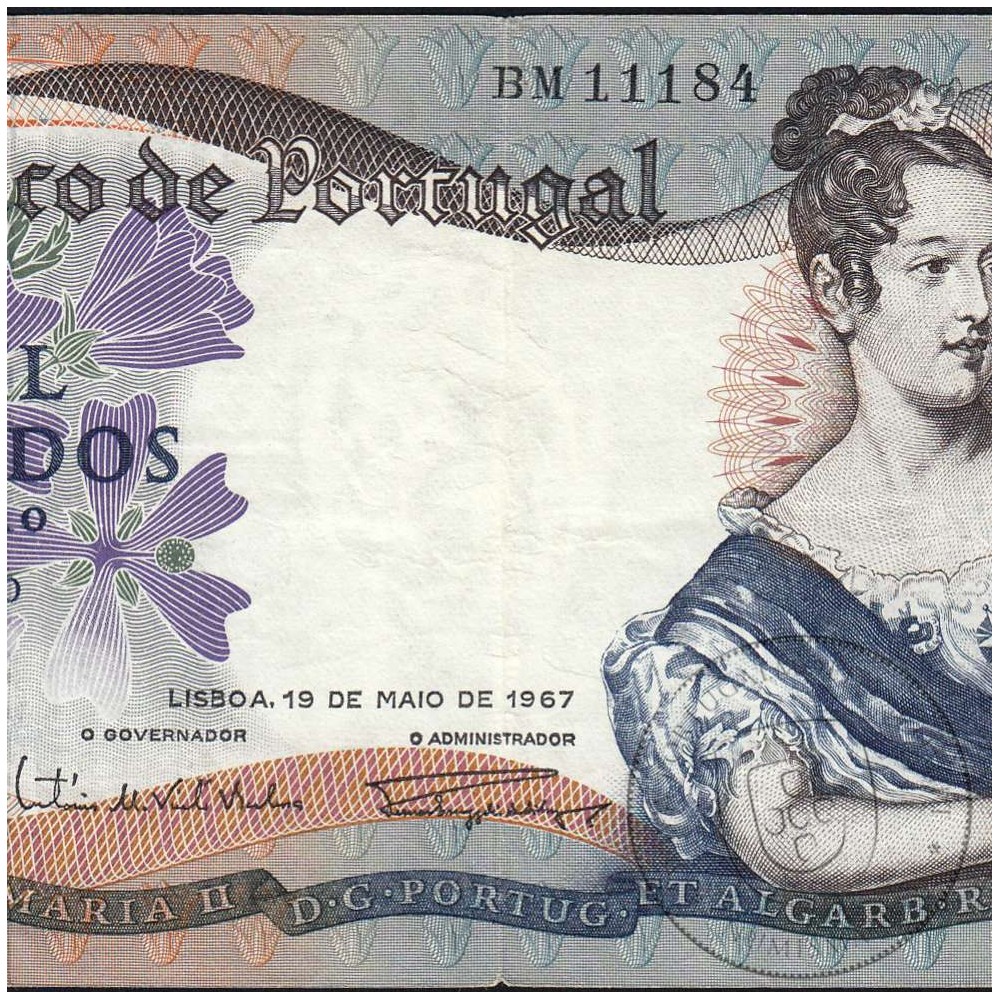 Nota de 1000 Escudos 1967 D.Maria II, 1000$00 19/05/1967 Chapa: 10 - Banco de Portugal (Circulada), Pick 172