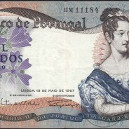 1000 Escudos Banknote 1967 D. Maria II, 1000$00 19/05/1967 Plate: 10 - Bank of Portugal (Circulated), Pick 172