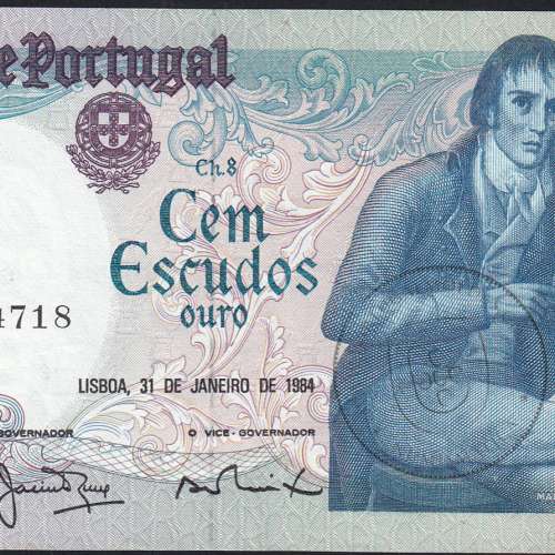 100 Escudos 1984 Bocage 31/01/1984, 100$00 Cem Escudos 31/01/1984 Chapa:8 Banco de Portugal, (C), Pick 178c