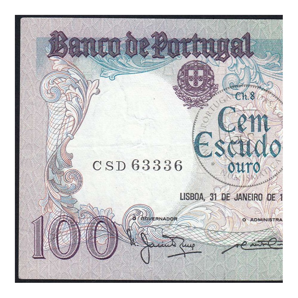 Capicua - 100 Escudos 1984 Bocage 31/01/1984, 100$00 Cem Escudos 31/01/1984 Chapa:8 Banco de Portugal, (C), Pick 178c