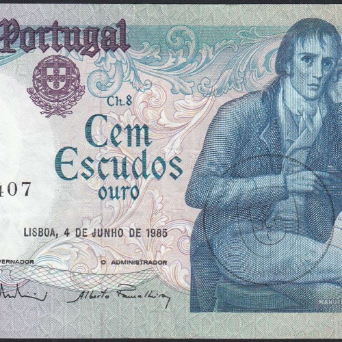 100 Escudos 1985 Bocage 04/06/1985, 100$00 Cem Escudos 04/06/1985 Chapa:8 Banco de Portugal, (C), Pick 178e