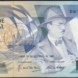 100 Escudos 1988 Fernando Pessoa 24/11/1988, 100$00 Cem Escudos 24/11/1988 Chapa:9 Banco de Portugal, (PC), Pick 179f