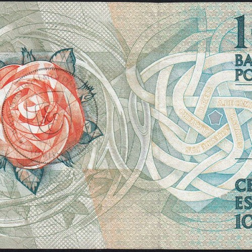 100 Escudos Fernando Pessoa 12.02.1987, One Hundred Escudos 12 february 1987 Plate 9 - Bank of Portugal, (C), Pick 179b