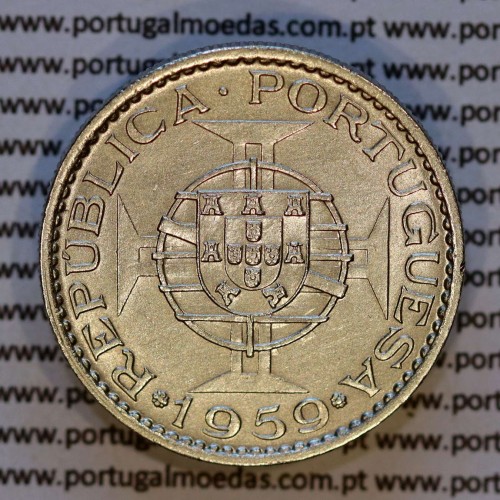 India, 3 Escudos 1959 nickel brass, (AU) – Reverse (brightness variation 1) – Ref. AG.IN.17.02.A4