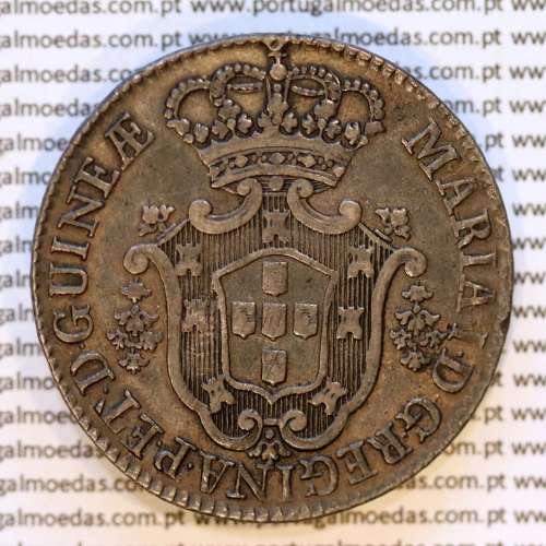 12 Macutas silver 1796 of portuguese queen D. Maria I (1786-1799), Angola Former Colony of Portugal, W.Coins Angola KM 36