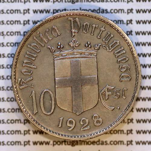 Portugal, commemorative coin 10 Escudos silver 1928 Battle of Ourique, 10$00 silver 1928, (XF/AU), World Coins Portugal KM 579