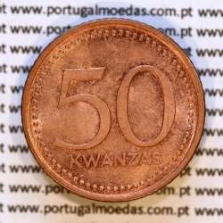 50 Kwanzas 1991 cobre, Republica Popular de Angola, (Bela/Soberba), World Coins Angola KM 91