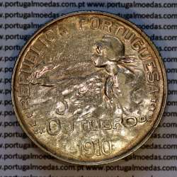 1 Escudo 5 Outubro 1910 em prata, 1 escudo 1914 prata da comemoração da Implantação da República, World Coins Portugal KM 560 1 Escudo 5 Outubro 1910 em prata, 1 escudo 1914 prata da comemoração da Implantação da República, World Coins Portugal KM 560