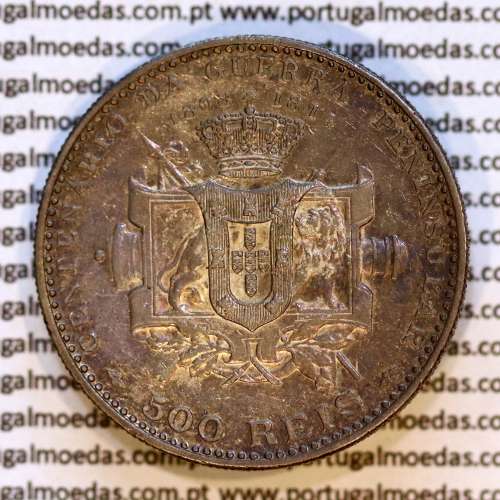Portugal, silver coin of 500 réis 1910 D. Manuel II, commemorative of the Peninsular War, (VF+/XF), World Coins Portugal KM 556