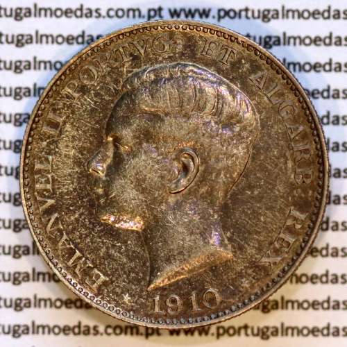 Portugal, silver coin of 500 réis 1910 D. Manuel II, commemorative of the Peninsular War, (VF+/XF), World Coins Portugal KM 556