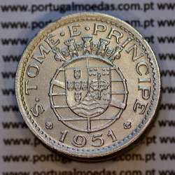 50 Centavos 1951 Alpaca, S. Tomé e Príncipe Ex-colónia Portuguesa, (Bela), World Coins Saint Thomas & Prince Island KM10