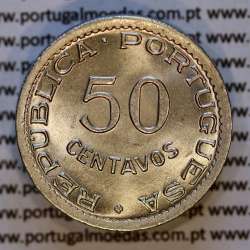 50 Centavos 1949 Nickel brass of Cape Verde, 50 Centavos 1949, former Portuguese colony, (UNC), World Coins Cape Verde KM6
