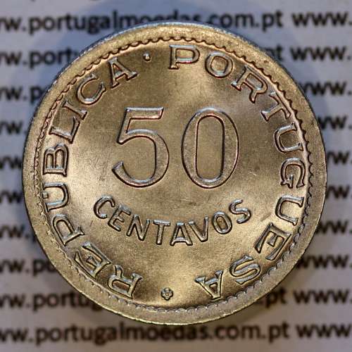 50 Centavos 1949 Nickel brass of Cape Verde, 50 Centavos 1949, former Portuguese colony, (UNC), World Coins Cape Verde KM6
