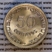 50 centavos 1949 alpaca de Cabo Verde, Ex-Colónia portuguesa de Cabo verde, (Soberba), World Coins Cape Verde KM 6