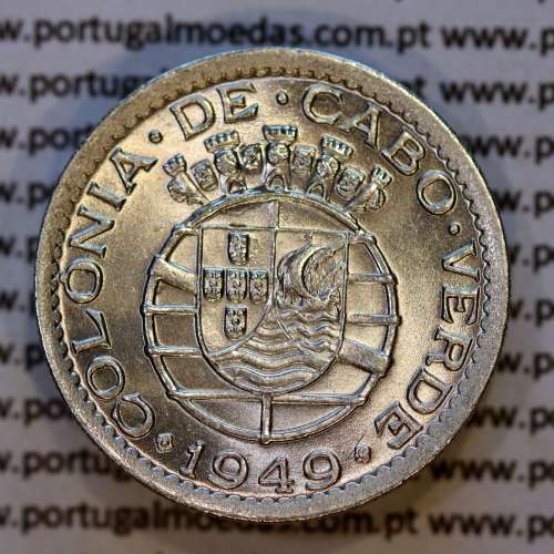 50 Centavos 1949 Nickel brass of Cape Verde, 50 Centavos 1949, former Portuguese colony, (UNC), World Coins Cape Verde KM6
