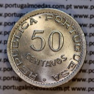 50 centavos 1949 alpaca de Cabo Verde, Ex-Colónia portuguesa de Cabo verde, (Soberba), World Coins Cape Verde KM 6a
