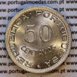50 centavos 1949 alpaca de Cabo Verde, Ex-Colónia portuguesa de Cabo verde, (Soberba), World Coins Cape Verde KM 6b