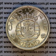 Cabo Verde, 10 Escudos 1953 prata, 10$00 escudo 1953 Prata da Ex-colónia portuguesa,  (Soberba), World Coins Cape Verde KM 10 01