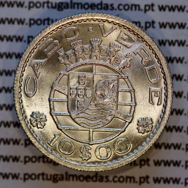 Cabo Verde, 10 Escudos 1953 prata, 10$00 escudo 1953 Prata da Ex-colónia portuguesa,  (Soberba), World Coins Cape Verde KM10c