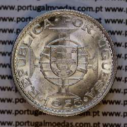 Cape Verde, Silver coin of 10 escudos 1953 of Former portuguese Colony Cape verde, (UNC), World Coins Cape Verde KM10b